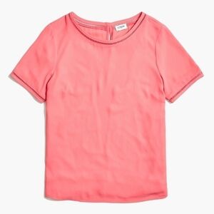 J. Crew coral Short sleeve top with ladder trim sz small new with tags WT7